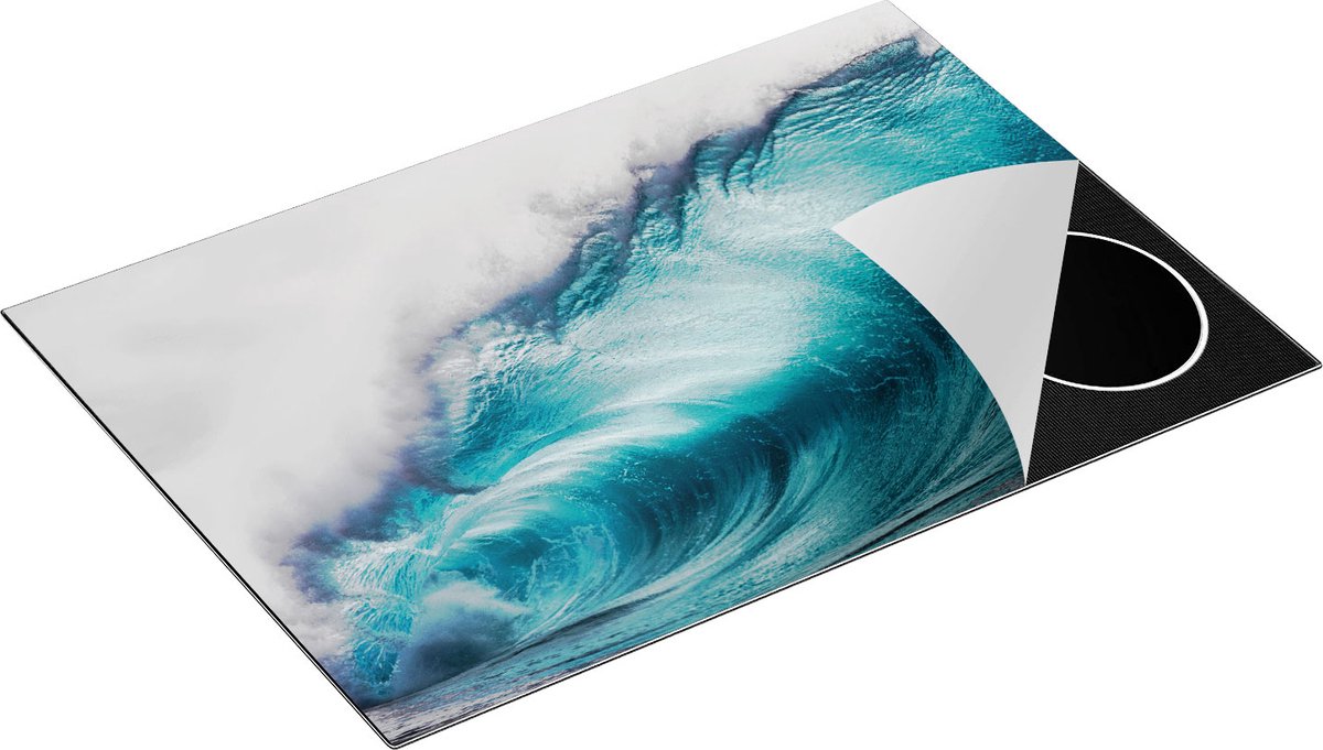 Chefcare Inductie Beschermer Grote Golfen op de Helder Blauwe Zee - 77x51 cm - Afdekplaat Inductie - Kookplaat Beschermer - Inductie Mat