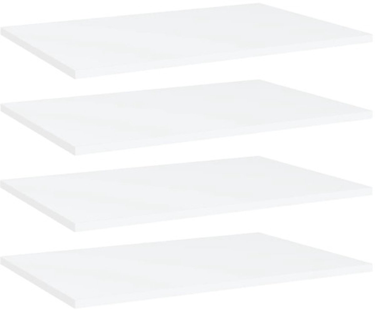 vidaXL Wandschappen 4 st 60x20x1,5 cm bewerkt hout wit