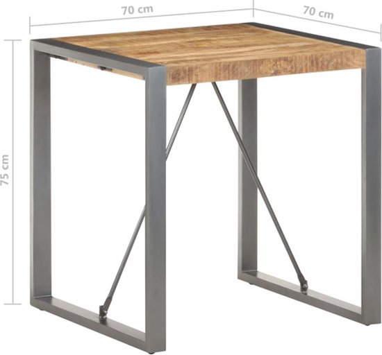 vidaXL Salontafel 67x67x45 cm massief mangohout