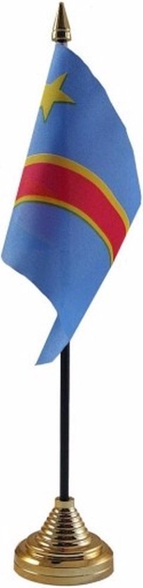Drapeau de table Congo 10 x 15 cm avec standard