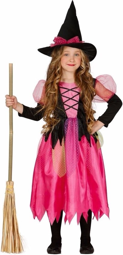 Halloween - Roze heksen kostuum / outfit Shiny Witch voor meisjes - heksenjurk jaar