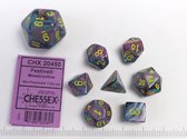 Chessex Festive Mini-Polyhedral Mosaic/yellow Dobbelsteen Set (7 stuks)