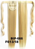 Wrap Around paardenstaart, ponytail hairextensions straight blond - F613/18