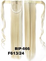 Wrap Around paardenstaart, ponytail hairextensions straight blond - F613/24