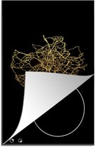KitchenYeah® Inductie beschermer 30x52 cm - Madrid - Goud - Kaart - Zwart - Kookplaataccessoires - Afdekplaat voor kookplaat - Inductiebeschermer - Inductiemat - Inductieplaat mat