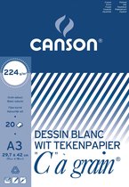 Bloc à dessin Canson C à grain 224 g/m², ft 29,7 x 42 cm (A3) 10 pièces