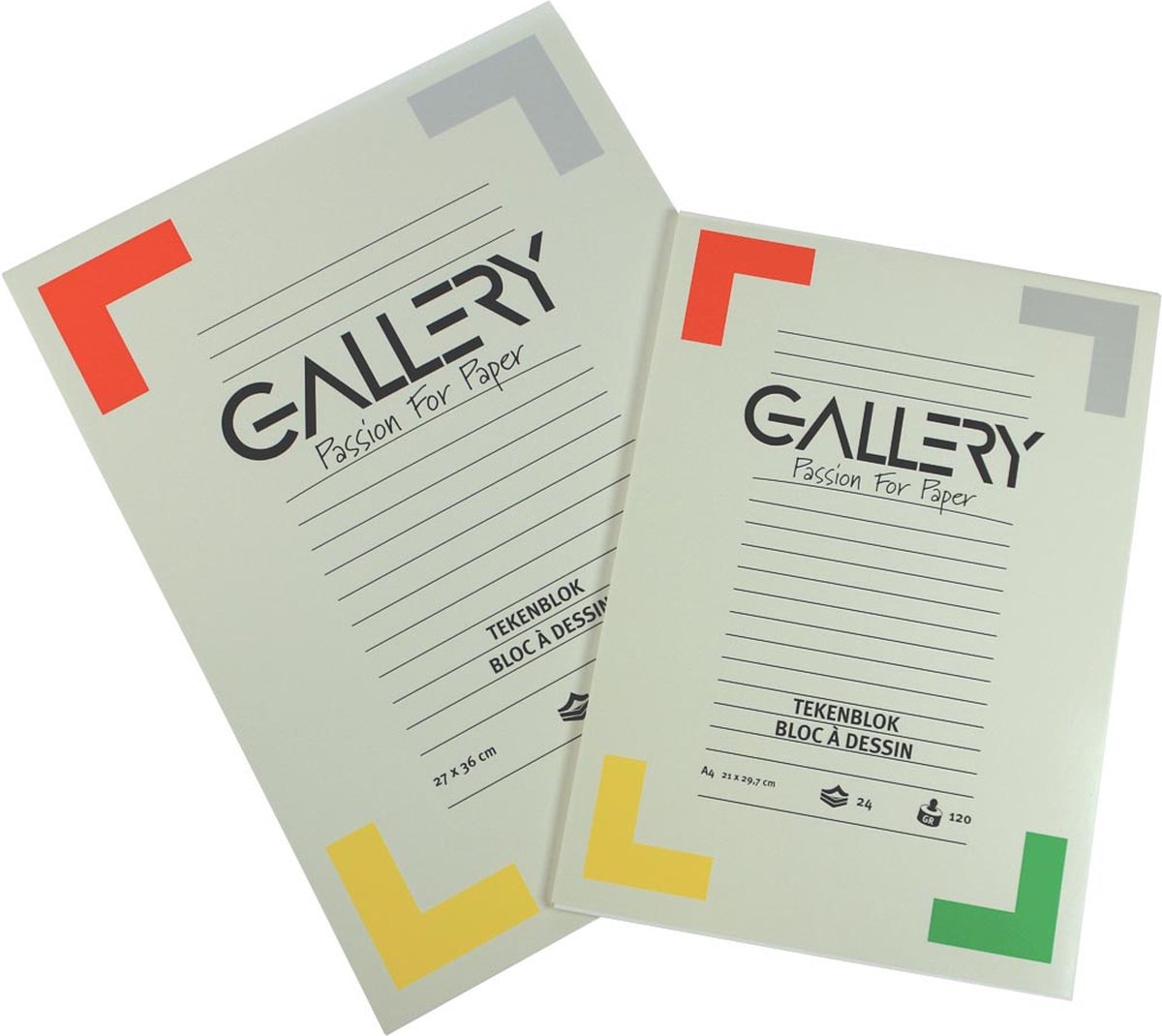 Gallery tekenpapier, 120 g, ft 21 x 29,7 cm, A4, houtvrij papier, blok van 24 vel 10 stuks