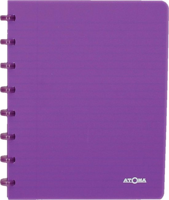 Atoma Trendy schrift, ft A5, 144 bladzijden, geruit 5 mm, transparant paars