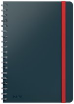 Leitz Cosy Notitieboek B5 Soft Touch Gelijnd - Notitieboek Hard Cover - Spiraalgebonden - Ideaal voor Thuiskantoor/Thuiswerken - Fluweel Grijs