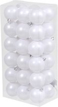 36x Witte kunststof kerstballen 6 cm - Mat - Onbreekbare plastic kerstballen - Kerstboomversiering Wit