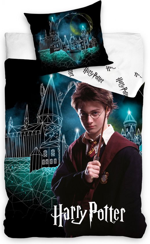 Harry Potter Dekbedovertrek - Magical Night - 140x200 cm + kussenloop 60x70 cm - Multi