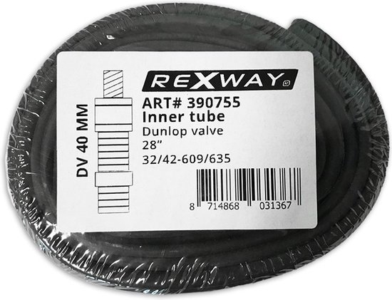 Rexway - Binnenband Fiets - Hollands Ventiel - 40 mm - 28 x 1 5/8 x 1 3/8 van Merkloos — afbeelding 3