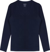 Claesen's® - Dames V-Neck T-Shirt LS - Donkerblauw - 95% Katoen - 5% Lycra