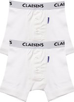 Claesen's® - Jongens Boxershorts 2-pack Wit Rib - White - 95% Katoen - 5% Lycra