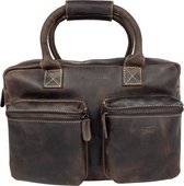 Handtas - Donkerbruin - Cowboybag - Laptoptas - 13 inch - Leer - Schoudertas - Dames Tas - Arrigo