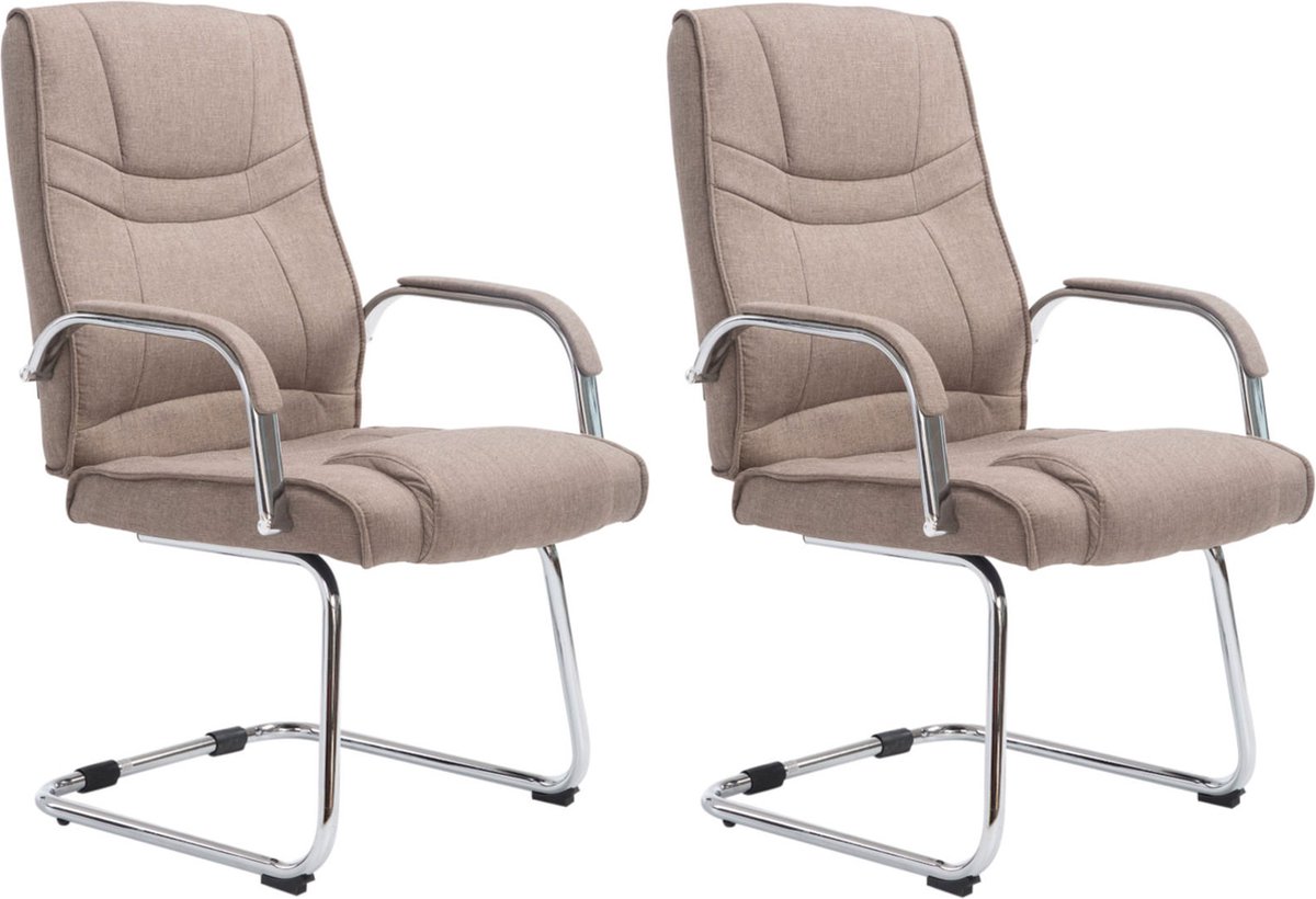 CLP Attila Set van 2 Eetkamerstoelen - Stof taupe