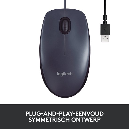 Logitech B100 - Muis - Zwart