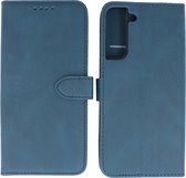 Hoesje Geschikt voor Samsung Galaxy S22 - Portemonnee Book Case - Kaarthouder & Magneetlipje - Kunstleer - Blauw