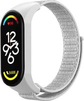 Nylon Smartwatch bandje - Geschikt voor Xiaomi Mi Band 7 nylon bandje - zeeschelp - Strap-it Horlogeband / Polsband / Armband