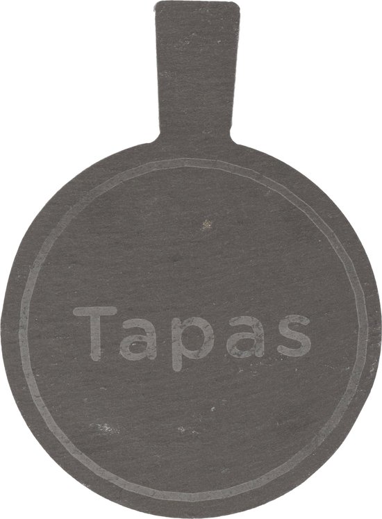 Relaxdays leisteen serveerplank, set van 6, rond serveerplateau, diameter 25 cm, kaas, sushi, desserts serveren, zwart