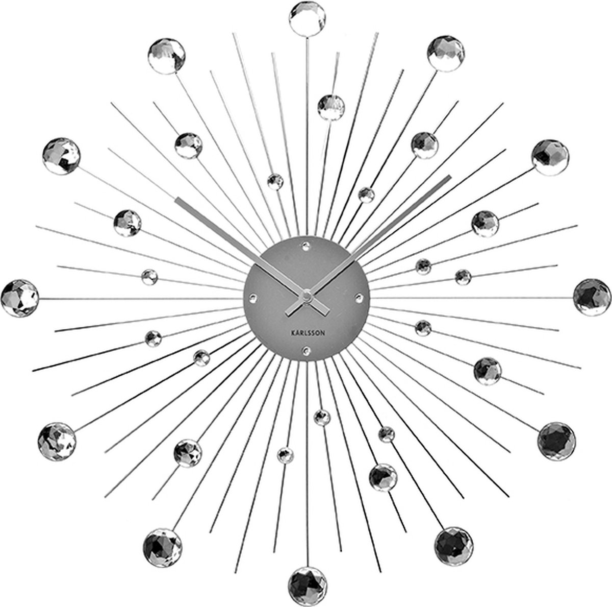Wandklok Sunburst - Kristal - Large - Ø50cm op Prijzenvolger.com