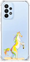 Leuk Case Geschikt voor Samsung Galaxy A23 Smartphone hoesje met doorzichtige rand Horse Color