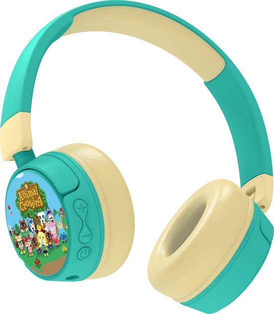 Animal Crossing - Casque junior sans fil - Limiteur de volume - Microphone - Pliable - Longue durée de lecture