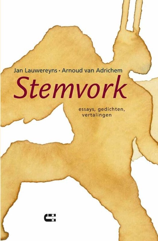 Boekomslag van Stemvork, met auteurs Jan Lauwereyns en Arnoud van Adrichem. De achtergrond is een bruine, vlekkerige aquarel van een dier.