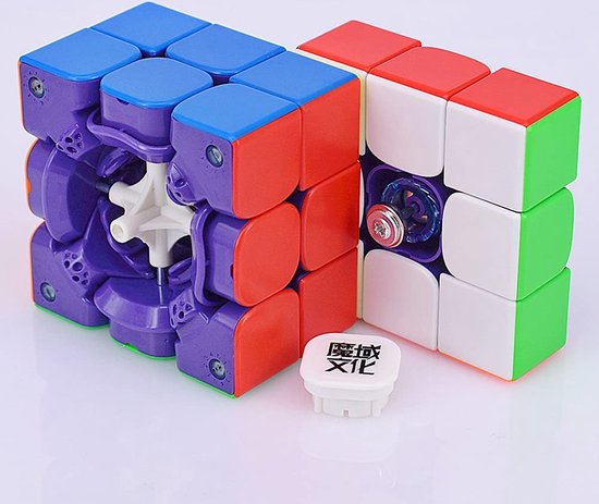 Thumbnail van een extra afbeelding van het spel GTS3M | Professionele Rubiks Cube | Magnetische Kubus | Speed Cube | Met Accessoires En Gereedschap | Giftbox | Sticker - Vrij  | 3X3X3 | Blauw Basis