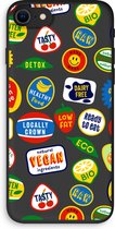 Case Company® - Hoesje geschikt voor iPhone SE 2020 hoesje - Fruitsticker - Biologisch Afbreekbaar Telefoonhoesje - Bescherming alle Kanten en Schermrand