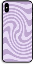 Case Company® - Hoesje geschikt voor iPhone XS Max hoesje - Swirl Paars - Biologisch Afbreekbaar Telefoonhoesje - Bescherming alle Kanten en Schermrand