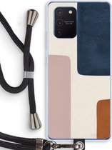 Case Company® - Hoesje met koord geschikt voor Samsung Galaxy Note 10 Lite hoesje met Koord - Geo #5 - Telefoonhoesje met Zwart Koord - Bescherming aan alle Kanten en Over de Schermrand