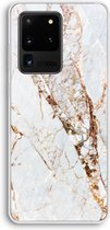 Case Company® - Hoesje geschikt voor Samsung Galaxy S20 Ultra hoesje - Goud marmer - Soft Cover Telefoonhoesje - Bescherming aan alle Kanten en Schermrand
