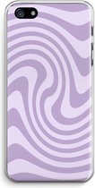 Case Company® - Hoesje geschikt voor iPhone 5 / 5S / SE (2016) hoesje - Swirl Paars - Soft Cover Telefoonhoesje - Bescherming aan alle Kanten en Schermrand