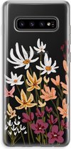 Case Company® - Hoesje geschikt voor Samsung Galaxy S10 Plus hoesje - Painted wildflowers - Soft Cover Telefoonhoesje - Bescherming aan alle Kanten en Schermrand