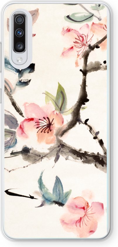 Case Company® - Coque Samsung Galaxy A70 - Fleurs japonaises - Coque souple pour téléphone - Protection sur tous les côtés et bord d'écran