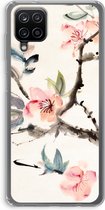 Case Company® - Hoesje geschikt voor Samsung Galaxy A12 hoesje - Japanse bloemen - Soft Cover Telefoonhoesje - Bescherming aan alle Kanten en Schermrand