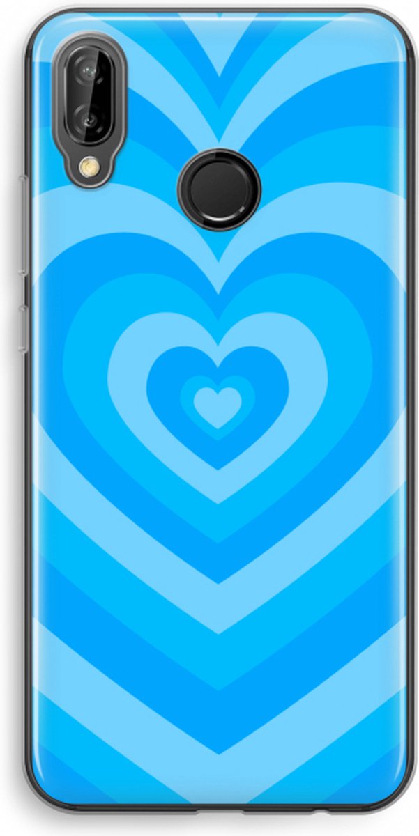 Case Company® - Huawei P20 Lite hoesje - Hart Blauw - Soft Cover Telefoonhoesje - Bescherming aan alle Kanten en Schermrand