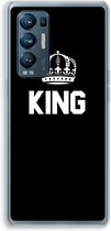Case Company® - Hoesje geschikt voor Oppo Find X3 Neo hoesje - King zwart - Soft Cover Telefoonhoesje - Bescherming aan alle Kanten en Schermrand