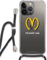 Case Company® - Hoesje met koord geschikt voor iPhone 13 Pro hoesje met Koord - I'm lovin' you - Telefoonhoesje met Zwart Koord - Extra Bescherming aan alle Kanten en Over de Schermrand
