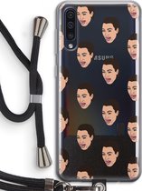 Case Company® - Hoesje met koord geschikt voor Samsung Galaxy A50 hoesje met Koord - Ugly Cry Call - Telefoonhoesje met Zwart Koord - Bescherming aan alle Kanten en Over de Schermrand