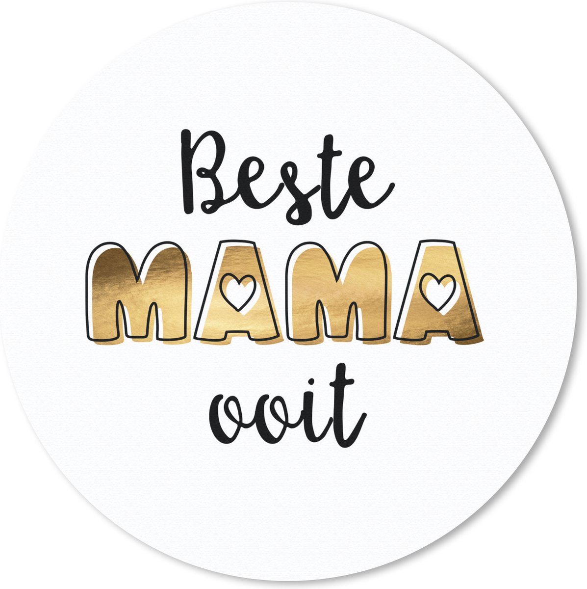 Muismat rond 40x40 cm - Mousepad Spreuken - Beste mama ooit - Moeder - Quotes - Ronde muismatten