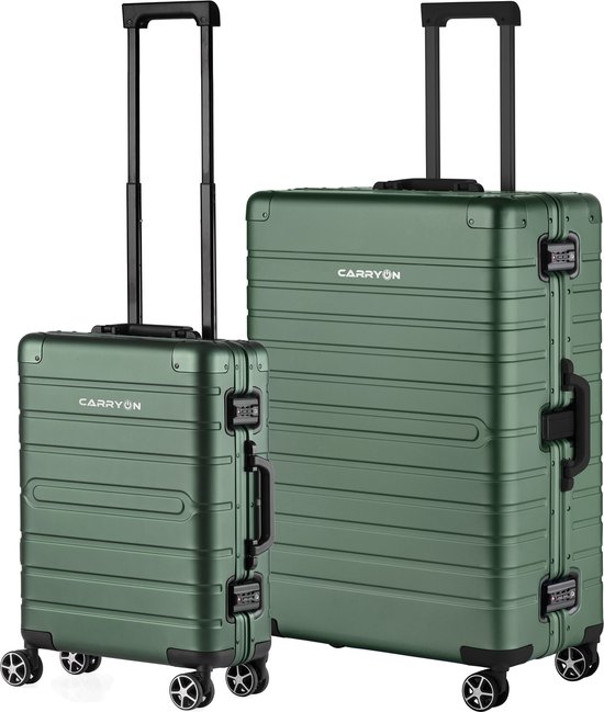Accumulatie parallel Geduld CarryOn Kofferset ULD - Luxe Aluminium Handbagage koffer 55cm + 76cm grote  reiskoffer... | bol.com