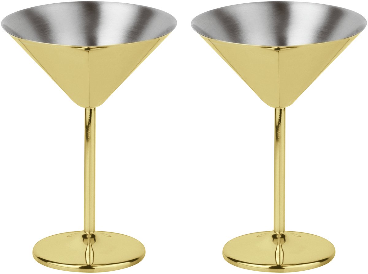Paderno Martini Glazen Goud 200 ml - 2 Stuks