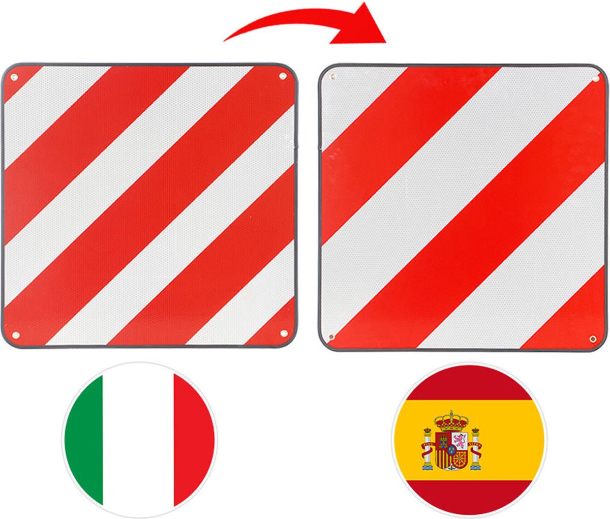 Panneau d'avertissement voiture camping-car Espagne et Italie