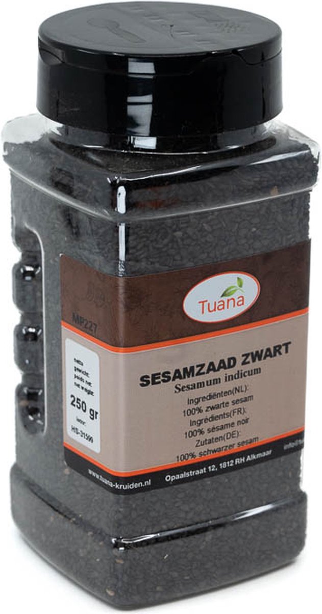 Goedkoopste Tuana Kruiden - Sesamzaad Zwart - Strooibus 150 Gram - MP-S-0010