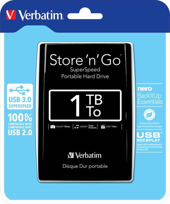 Verbatim Store 'n' Go Ultra Slim - Externe harde schijf - 1 TB
