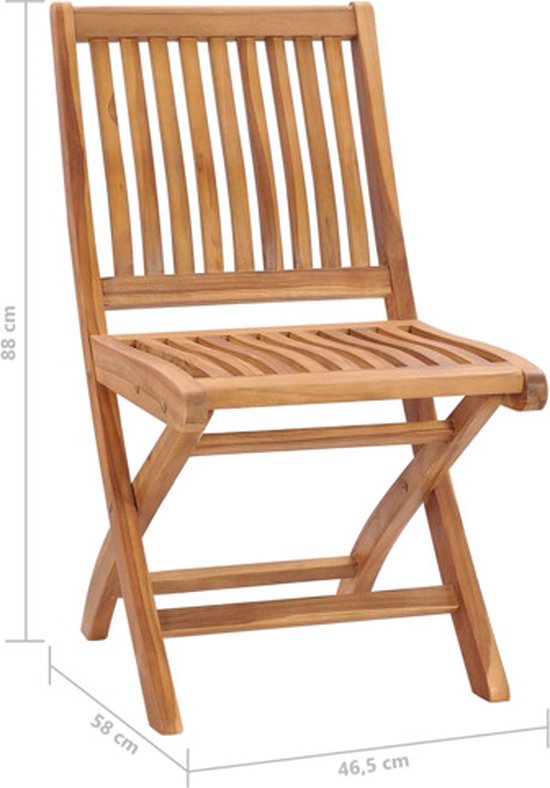 vidaXL Chaises de jardin de vidaXL 6 pièces Teck massif pliable