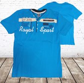 T shirt Royal sports blauw -Violento-M-t-shirts heren