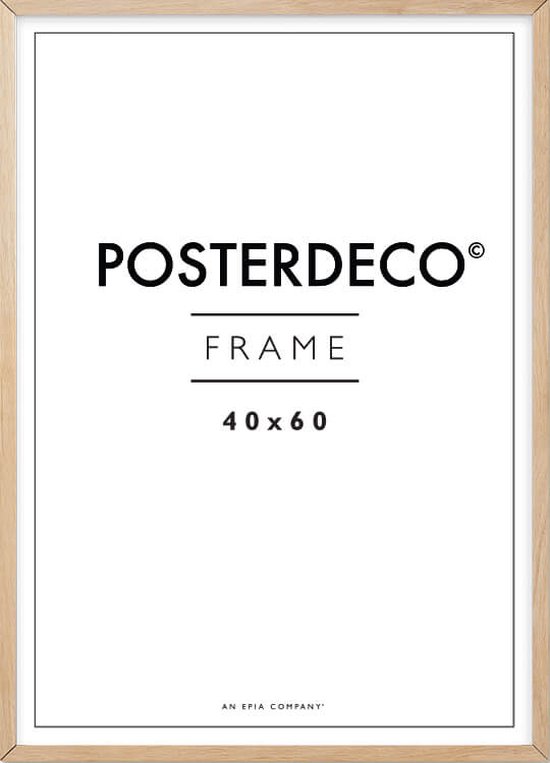 Fotolijst - Posterdeco - Premium Hout - Fotomaat 40x60 cm - Posterlijst - Fotolijstje - Eik